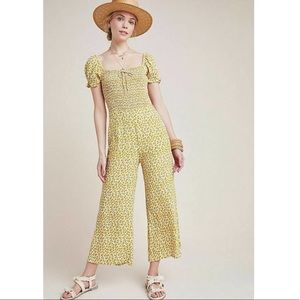 Anthropologie Faithfull The Brand Floral Smocked Jumpsuit
